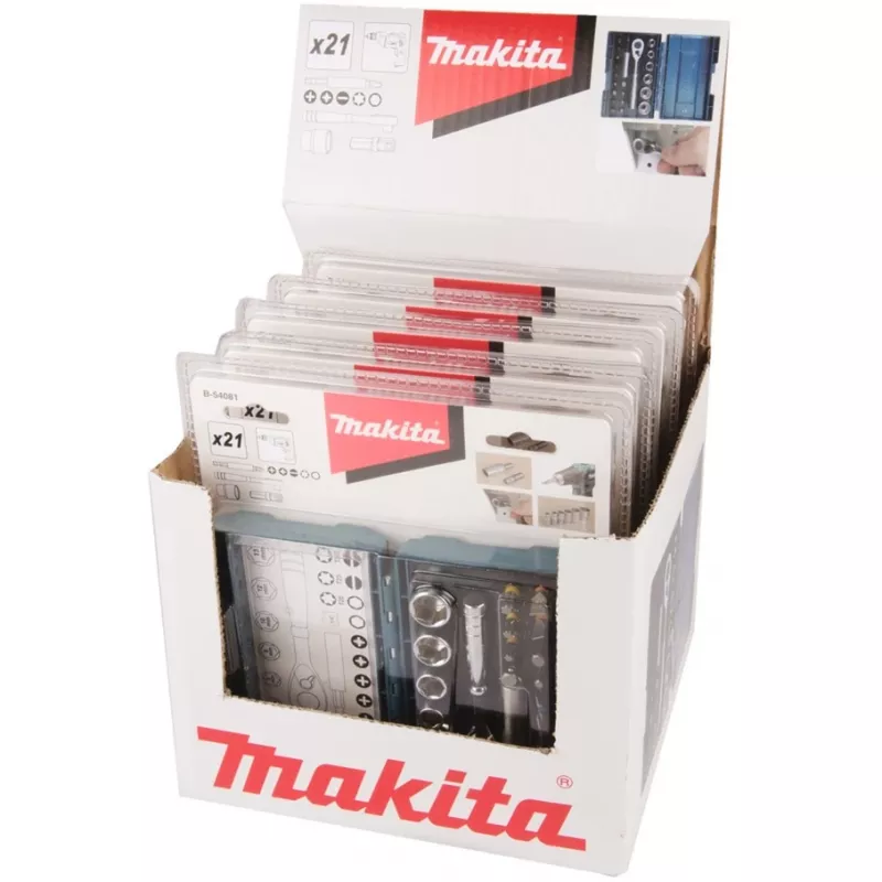 Makita screwdriver bit and ratchet set, 21 pieces (B-54081)