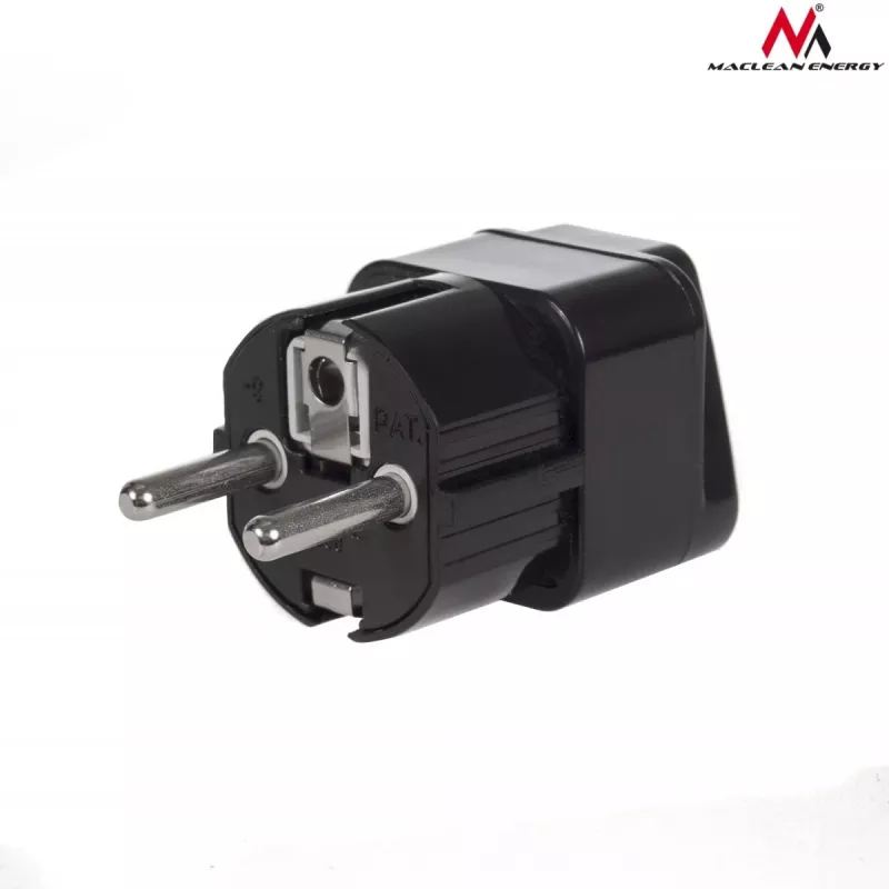 Power Plug Adapter Maclean MCE155 NEMA 5-15P Type E FR Black