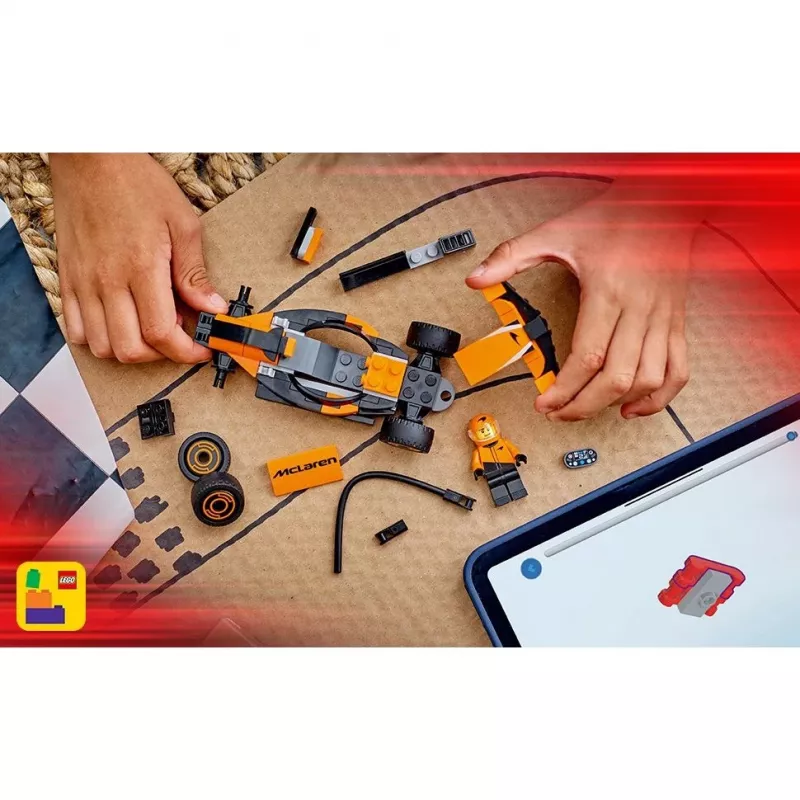 LEGO City F1 Racer McLaren Racing Car 60442 — building set, 86 pieces, 1 minifigure, age 6+