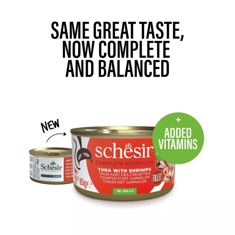 SCHESIR in jelly Tuna with shrimps - wet cat food - 85 g