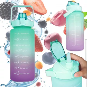 Extralink Motivational Bottle, Water Bottle, 2000ml, Green-Purple, BUT-190