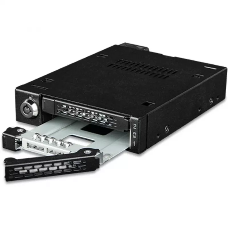 Drive bay adapter frame icy dock MB092VK-B for 2 x 6.3 cm U.2 / U.3 NVMe SSDs to 3.5 inch bay (black)