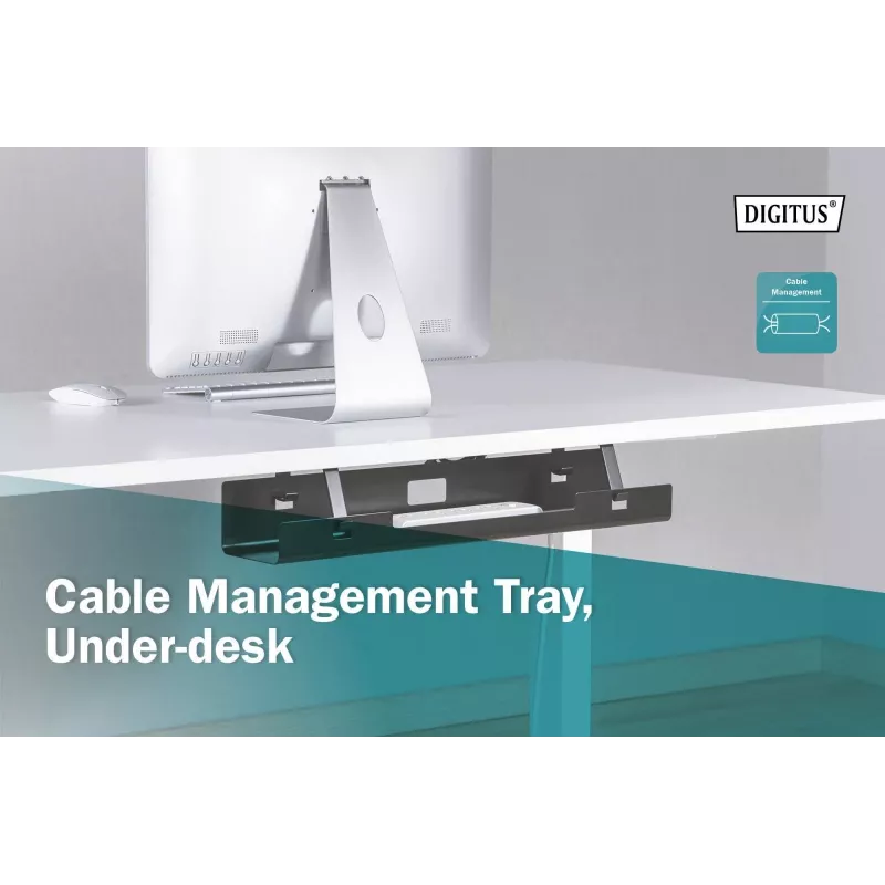 Digitus DA-90450 Cable Management Tub 600x135x108mm Black Steel 1