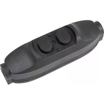 AS Schwabe Inline Switch with PRCD 230 V Black IP55 Model 45223