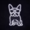 Neon light MANTA Manta SNL66WH French Bulldog White — decorative LED neon sign shaped like a French bulldog
