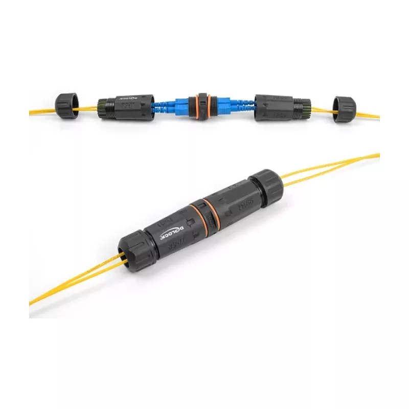DeLOCK Optical Fiber Cable Connector SC Duplex female to SC Duplex female APC IP68