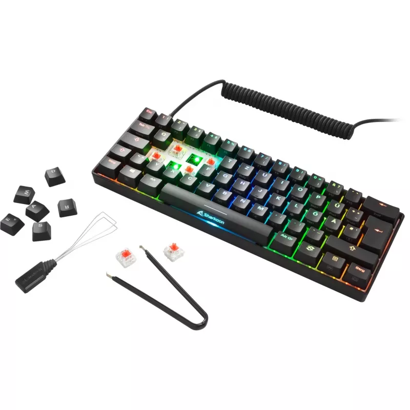 Sharkoon SGK50 S4 Keyboard Gaming USB AZERTY French Black 60% RGB LED
