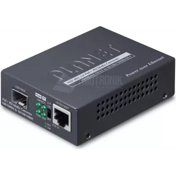 PLANET 802.3at PoE+ PD network media converter 2000 Mbit/s Black