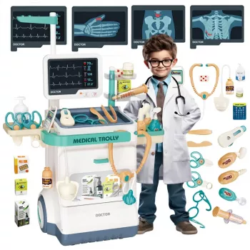 Extralink Toys Interactive Doctor Play Set Large Medical Trolley Toy