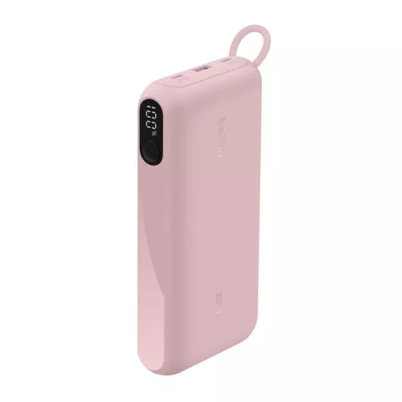 Power bank Belkin BPB028HQPK 20000 mAh — 2× USB-C, 1× USB-A, Pink