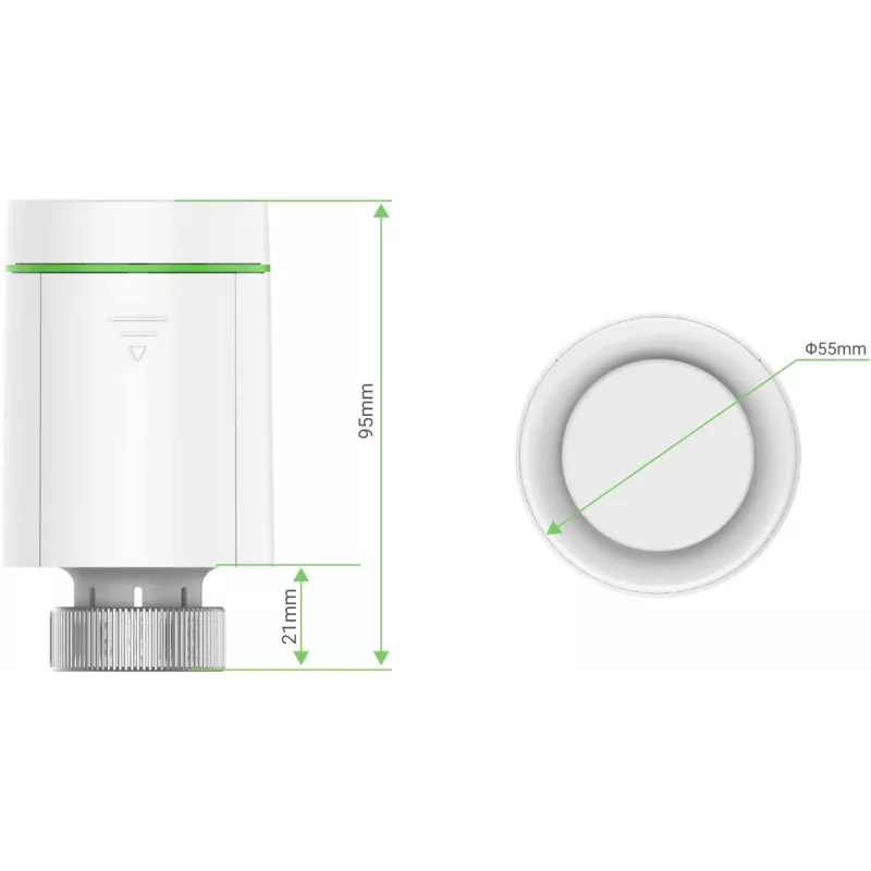 Indoor rotary LED sensor EZVIZ T55 — white plastic, AA battery, Ø 5.5 cm, height 95 mm