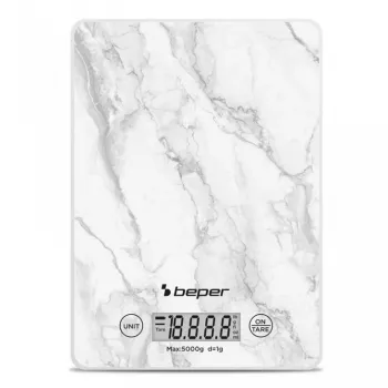 Kitchen scale Beper P102BIL004 - digital, 5 kg, 1 g, white marble