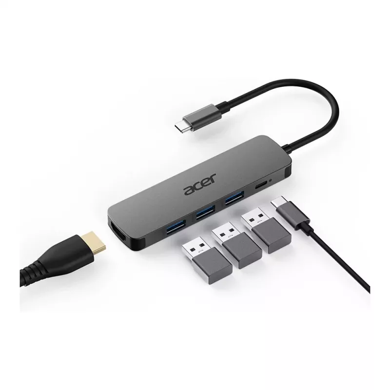 Acer 5‑in‑1 Type‑C Dongle HP.DSCAB.021 with HDMI, USB 3.0 and 100W Power Delivery