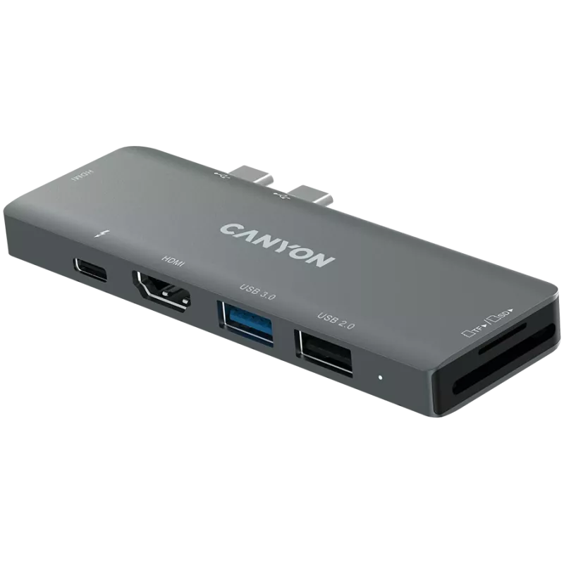 Canyon DS-5 USB 2.0 Type-C Grey SD Card Reader 60 Hz