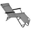 Foldable Garden Deck Chair with Cushion Black Forest, Grey