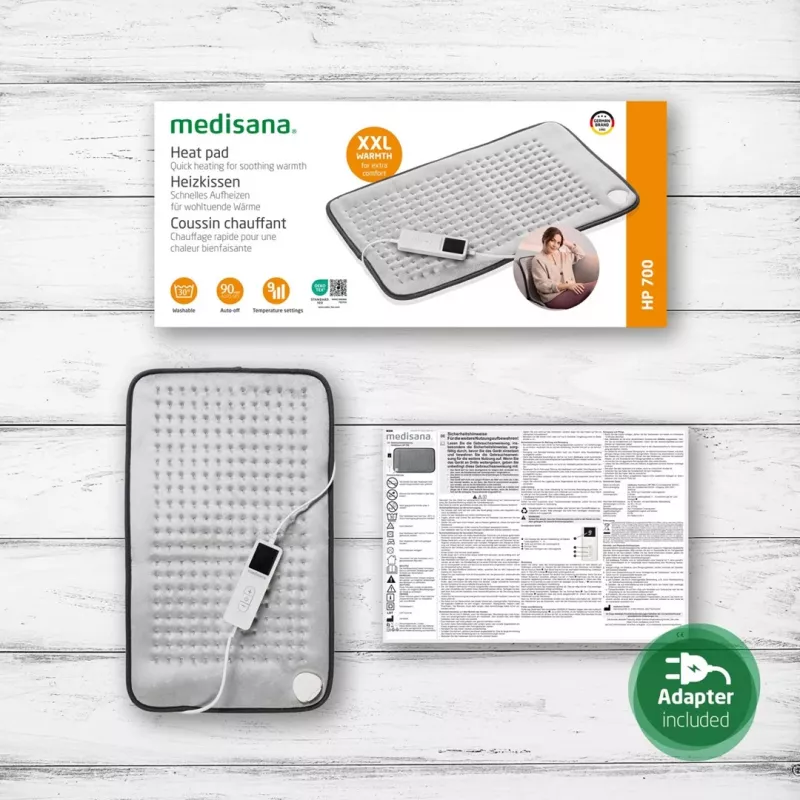 Electric heating pad Medisana HP 700 100 W, grey, 600×350 mm, 2.3 m cable
