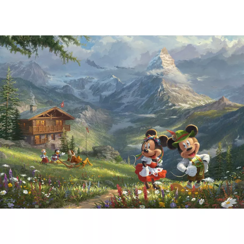 Thomas Kinkade Studios: Disney - Mickey & Minnie in den Alpen, Puzzle 1000 Pieces
