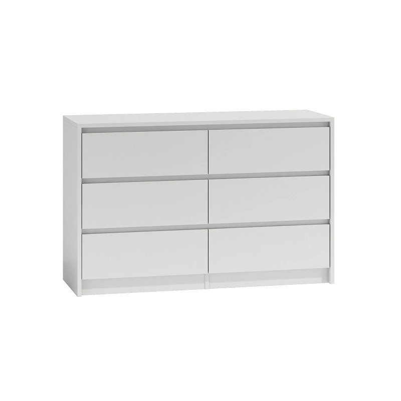 Chest of drawers top e shop K120 BIEL 2X3, 6 drawers, white, 750×400×1200 mm, particle board