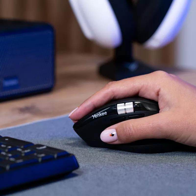 Wireless Mouse YENKEE SPIN DUAL 2095BK — compact dual-mode optical mouse, model YMS 2095B SPIN