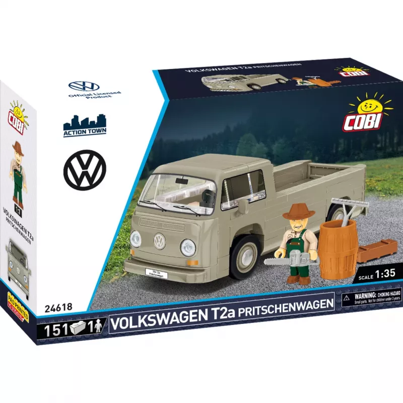 Cobi model kit Volkswagen T2a flatbed truck 1:35 scale grey