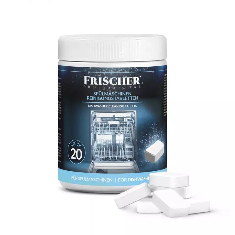 Dishwasher cleaning tablets FRISCHER FR00206 20 pcs 16 g — cleaning and descaling tablets for dishwashers