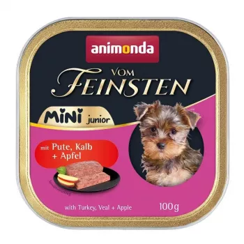 Wet Dog Food animonda Vom Feinsten Mini Junior — Turkey & Veal with Apple, 100 g