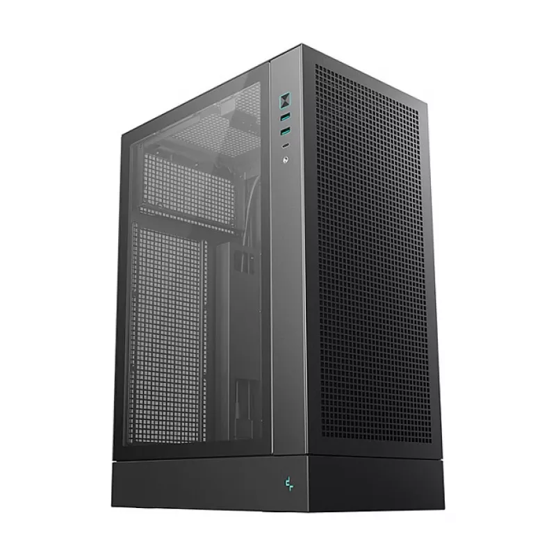 PC case DeepCool CH170 PLUS Tower Black — micro-ATX/mini-ITX, tempered glass, USB-C, top PSU