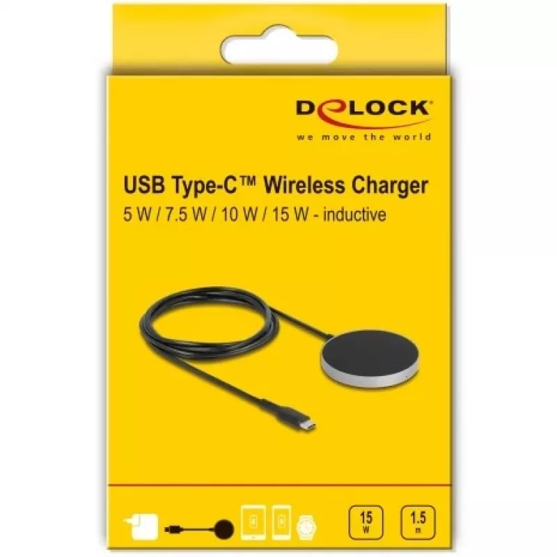Wireless Charger DeLOCK 66467 5W 7.5W 10W 15W Inductive Charging Pad