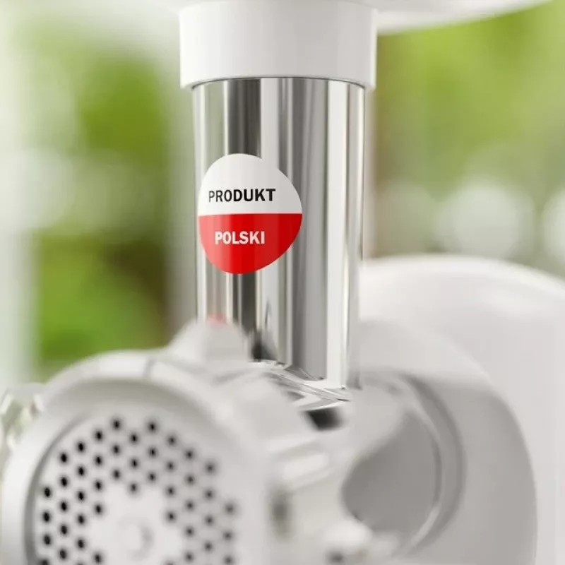Electric meat grinder SMAPP 490.8 — 2200 W, 1 speed, 3 strainers (Ø 2.7–8 mm), white