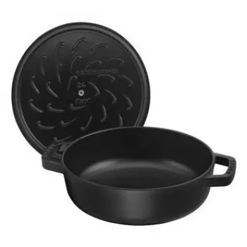 Saute Pan ZWILLING STAUB BRAISERS Round 28 cm, black, bottom Ø 22.2 cm