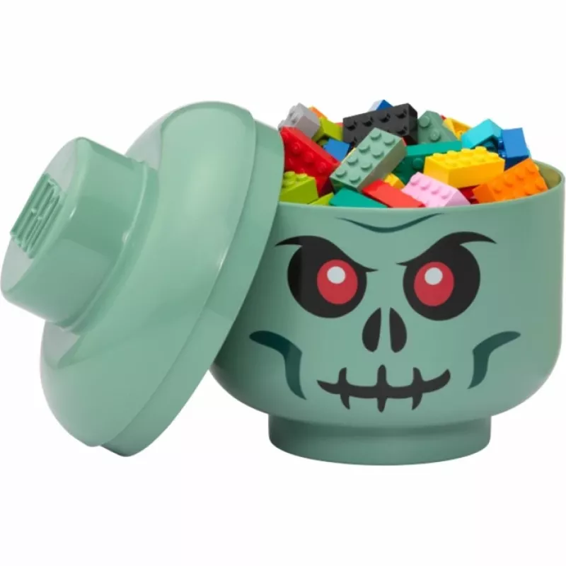 Storage box Room Copenhagen LEGO Head Skeleton small, green/black