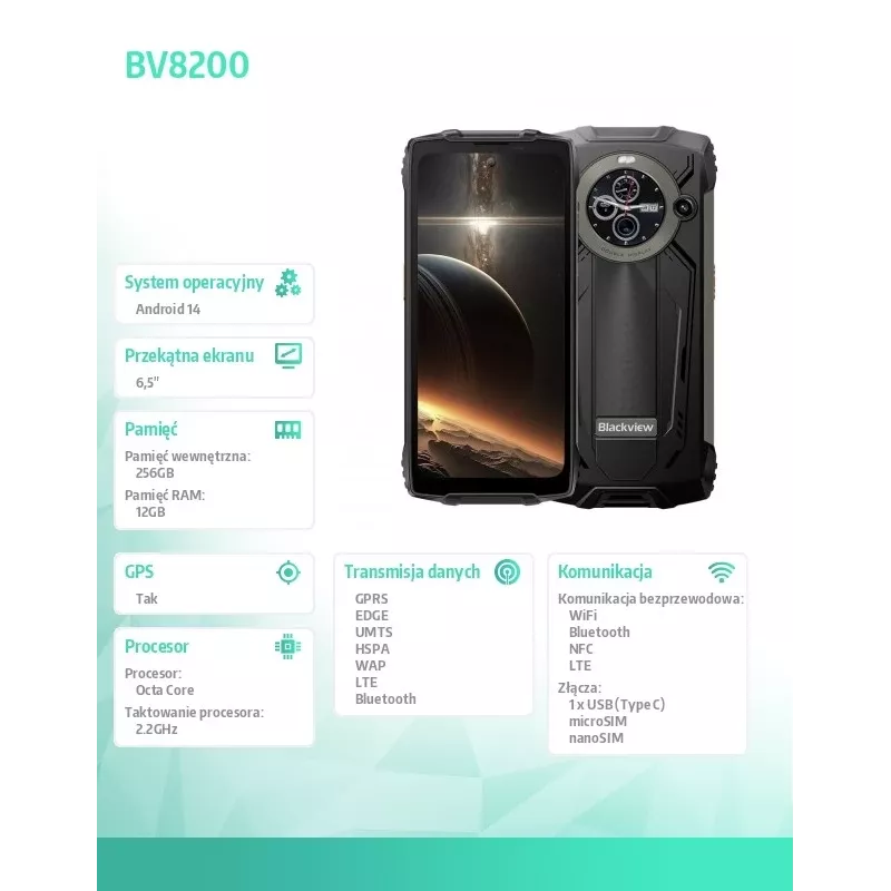 Smartphone BV8200 12/256GB black