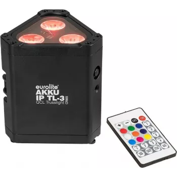 Battery-powered RGBW LED Par Light EUROLITE AKKU IP TL-3 QCL with rechargeable battery, IP-rated portable fixture