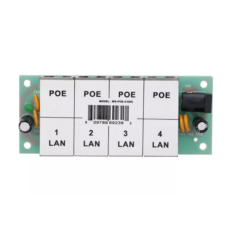 PoE injector Extralink 4-port 4x 100Mb/s RJ45, Fast Ethernet, 48 V, no case
