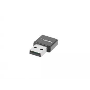 USB wireless network adapter LANBERG NC-0300-WI, 2x internal antennas 2 dBi, USB 2.0, up to 2400 Mbit/s, black