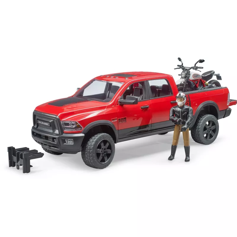 Dodge RAM 2500 Power Wagon with trailer and motorcycle Ducati 02502 BRUDER