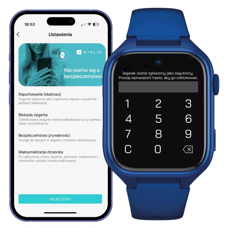 Smartwatch Stelio Junior Pro AI 4G ST-SWJ102-NB — navy blue, 4G connectivity