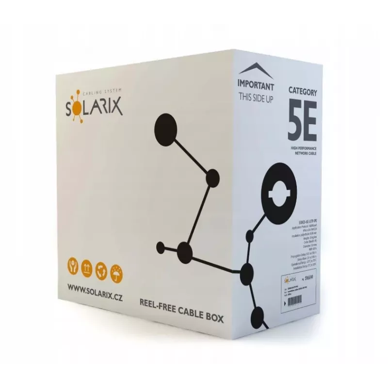 Network Cable Solarix SXKD-5E-UTP-PE UTP CAT5E 305m Black