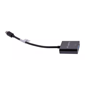 VGA (D-Sub) to Mini DisplayPort adapter cable LANBERG AD-0006-BK, 0.2 m, DisplayPort 1.2, 1920×1200@60Hz, female MiniDP, black