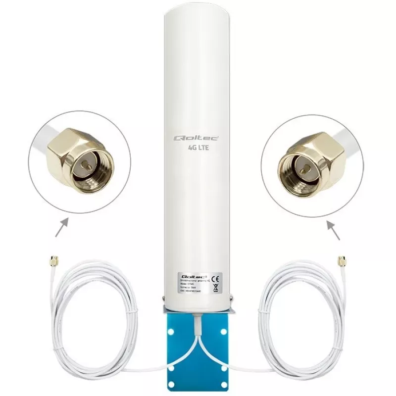 Omnidirectional 4G LTE dual antenna QOLTEC 57045 12 dBi