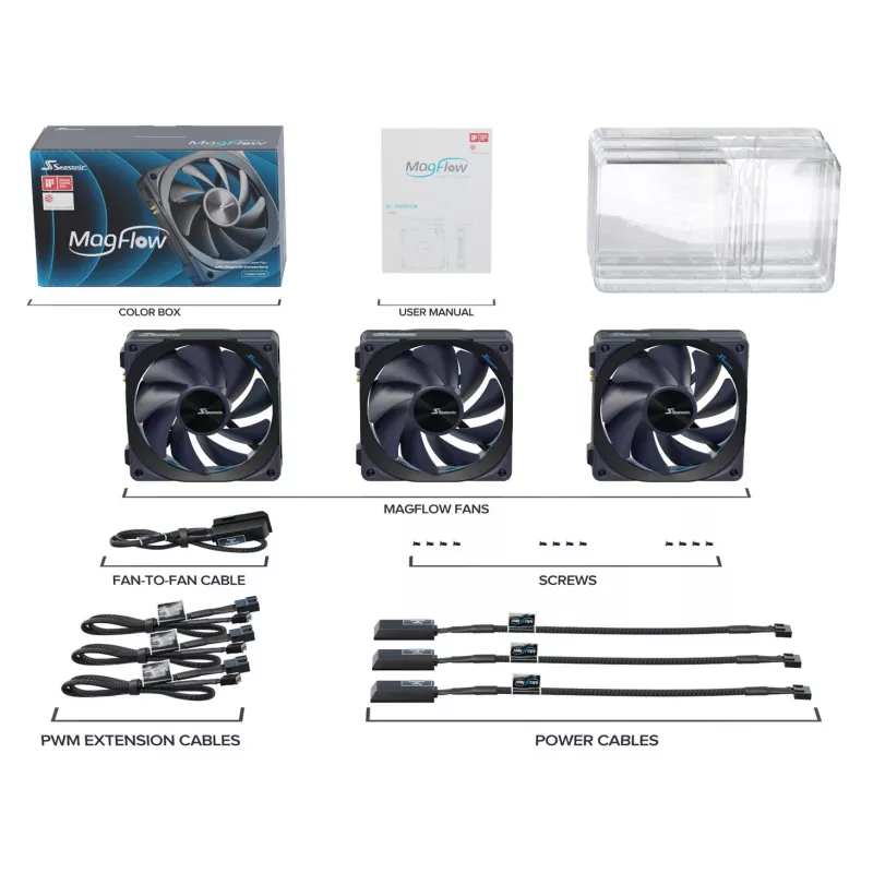 Seasonic MagFlow 1-Fan Kit Computer case 12 cm Black 1 pc(s)