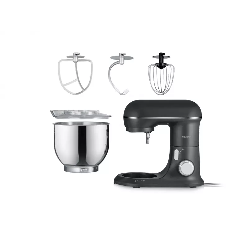 Food processor SEVERIN KM 3899 — 1200 W, 5.3 L stainless steel bowl, Black