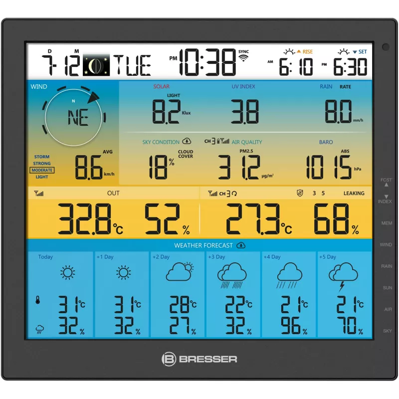 Digital Weather Station Bresser Optics 7003220 Black LCD Wi-Fi