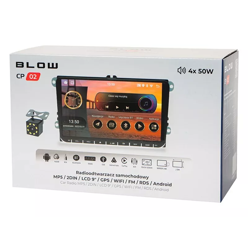 Car radio BLOW CP02 2DIN 9-inch touchscreen Android GPS, double DIN multimedia unit