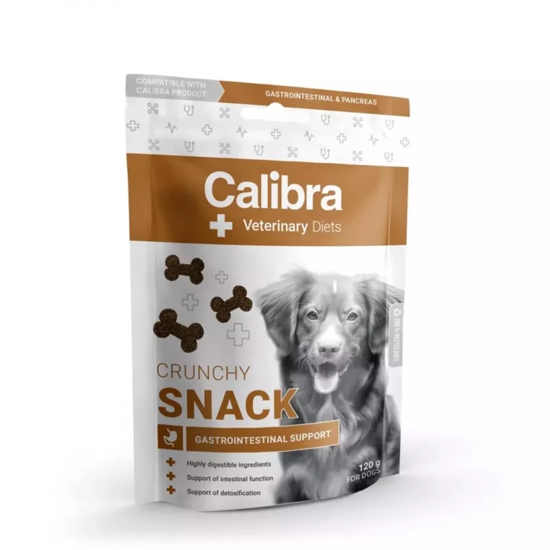Dog treat Calibra Veterinary Diets Crunchy Snack Gastrointestinal 120 g — functional, grain-free, fish flavor