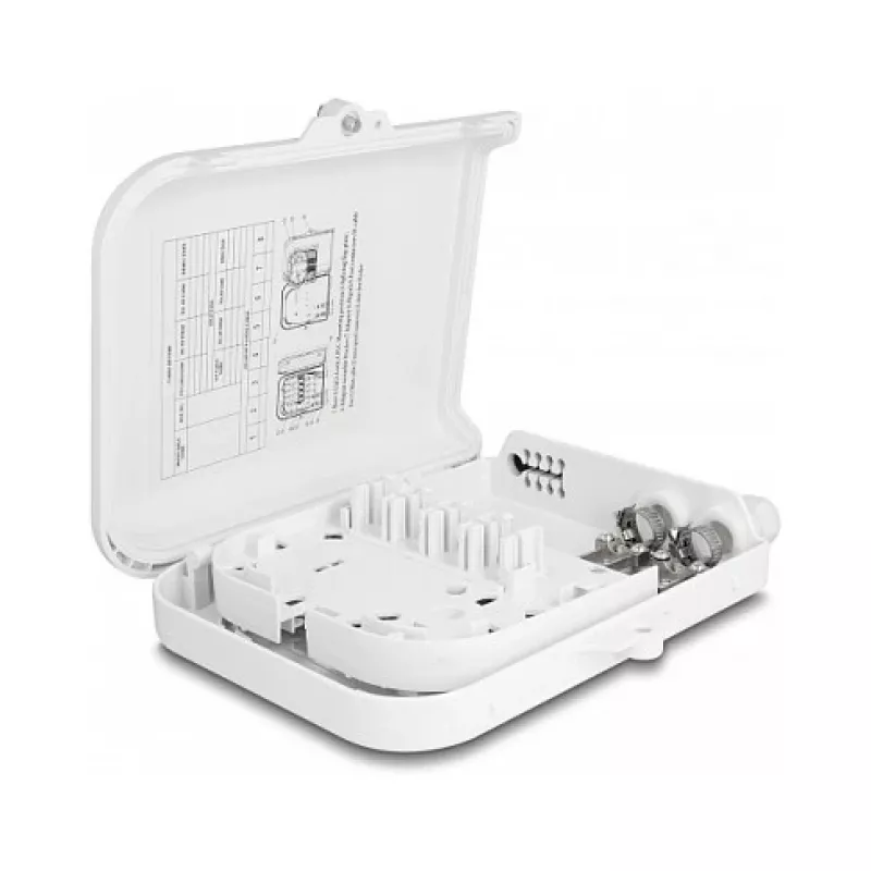 DeLOCK Fiber Optic Distribution Box 8 Port Waterproof White