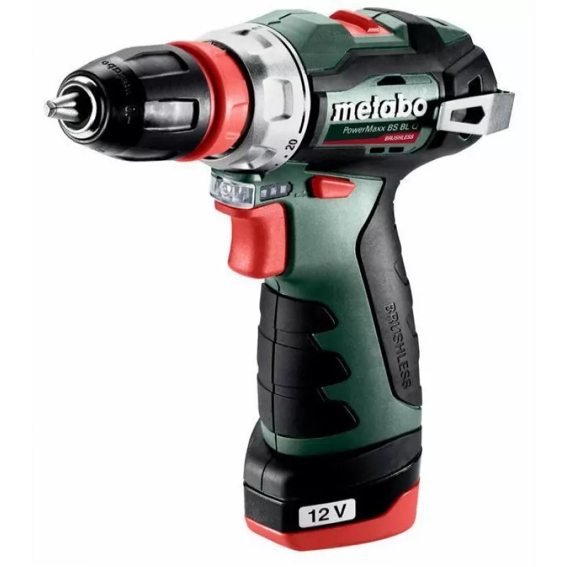 Pistol Grip Drill Metabo PowerMaxx BS BL Q, 12V, 2Ah, 1500 RPM, 900g