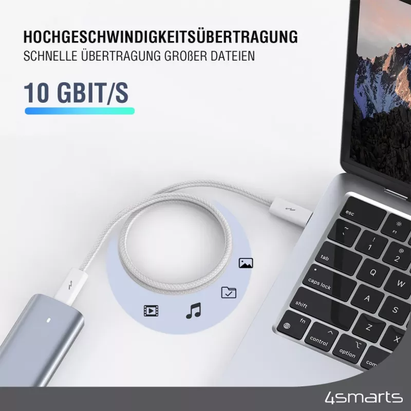 4smarts 540959. Kabellänge: 1,5 m, Anschluss 1: USB C, Anschluss 2: USB C, USB-Version: USB 3.2 Gen 1 (3.1 Gen 1), Maximale Datenübertragungsrate: 100
