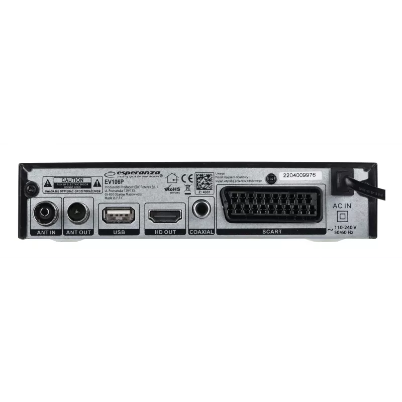 Dekoder Tuner TV DVB-T2 Hevc H.265 Cable HDMI