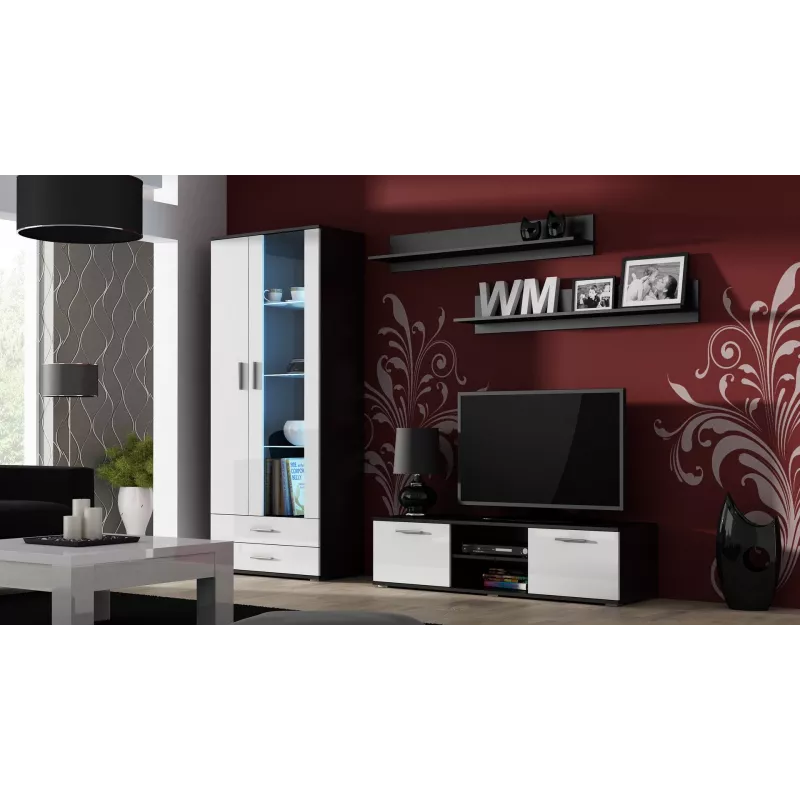 Cama TV stand SOHO 140 black/white gloss